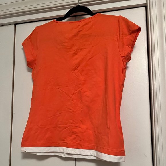 Fashion Bug Orange and White Stretch Twofer Top - Medium - Picture 4 of 4